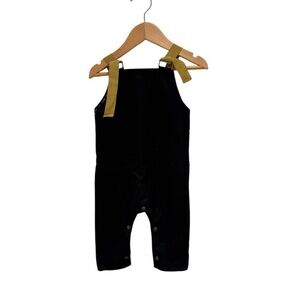 LITTLE CREATIVE FACTORY Black Lined Wool Kids Overalls - size 12 months